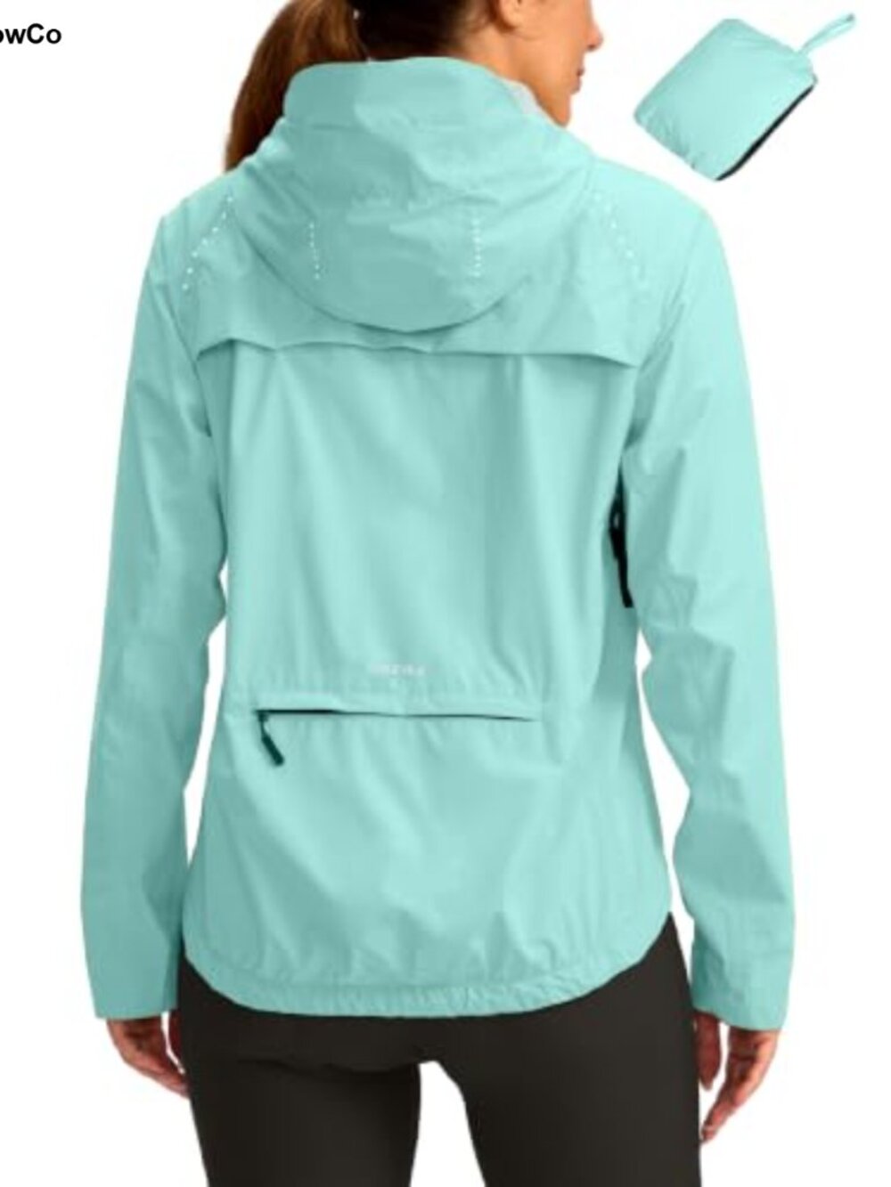 Waterproof Cycling Rain Jacket Windproof Lightweight Packable Hooded Reflective